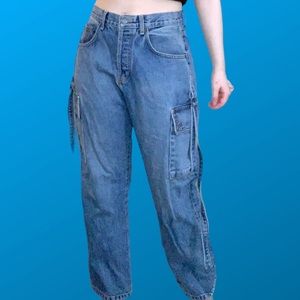 CARMAR BAGGY HIGH WAISTED CARPENTER POCKET CARGO JEANS 💙💙